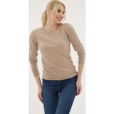 Fashion Friends Regular Fit Bisiklet Yaka Bayan Kazak 25K0777K1 Vizon Melanj