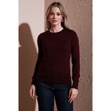 Fashion Friends Regular Fit Bisiklet Yaka Kazak Bayan Kazak 25K0777K1 - Bordo