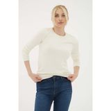 Fashion Friends Regular Fit Bisiklet Yaka Kazak Bayan Kazak 25K0777K1 - Ekru