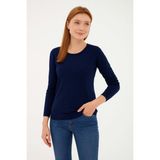 Fashion Friends Regular Fit Bisiklet Yaka Kazak Bayan Kazak 25K0777K1 - Lacivert
