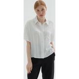Fashion Friends Regular Fit Cep Detaylı Kısa Kollu Crop Bayan Gömlek 25Y0515K1 EKRU
