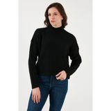 Fashion Friends Slim Fit Dik Yaka Kazak Kadın Kazak 24K0116K1 - Siyah