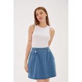 Fashion Friends Slim Fit Halter Yaka Fitilli Atlet, Beyaz, XS