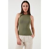 Fashion Friends Slim Fit Halter Yaka Fitilli Bayan Atlet 25Y0479K1 HAKİ