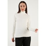 Fashion Friends Standart Fit Balıkçı Yaka Triko Kazak Bayan Kazak 24K0401K1 - Ekru