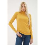 Fashion Friends Standart Fit Balıkçı Yaka Triko Kazak Bayan Kazak 24K0780K1 - Hardal