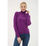 Fashion Friends Standart Fit Balıkçı Yaka Triko Kazak Bayan Kazak 24K0780K1 - Mor