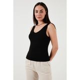 Fashion Friends Streç Regular Fit Kalın Askılı Atlet Bayan Atlet 24Y0676K1 - Siyah - M