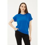 Fashion Friends Streç Regular Fit Yuvarlak Yaka Bluz Bayan Bluz 25Y0194K1 - Saks