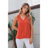 Fashion Friends V Yaka Kiremit Kadın Bluz 26Y0530K1