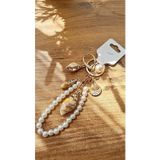 Fashion Jewelry İnci Ve Deniz Kabuğu Detaylı Gold Anahtarlık