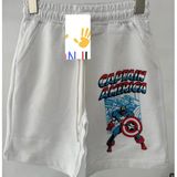 Fashion Junior Erkek Çocuk Şort - Kapri Captain America Baskılı Beyaz Renk - 10 Yaş - 001-Beyaz