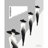 Fashion Runway B&W Unlined Notebook – 7,5x9,25 in - 100 pages: Black & White Cover Design | Unlined Sketchbook & Composition Journal for Women, Teens, ... with Aesthetic Silhouette Corner Graphic.
