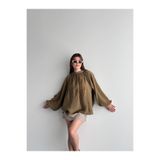 Fashionbox Kadın Tül Modal Hakim Yaka Reglan Kol Bluz 261002