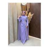 Fashionbox Lina Pelerin Taş Detaylı Drapeli Abiye | Lila