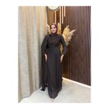 Fashionbox Nisa Zarif Taş İşlemeli janjan Pelerin Abiye | Kahverengi