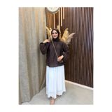 Fashionbox Riva Tül Modal Astarsız Bluz | Kahverengi
