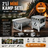 Fasmart Mini Kamp Seti 2’li – Taşınabilir Mangal & Ateş Kutusu 4 kg Katlanabilir Özellikli Outdoor Set