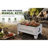 Fasmart v6.1 Tortoise Taşınabilir Kamp Mangalı 25x40 cm Galvaniz Portatif Piknik Bahçe Mangalı