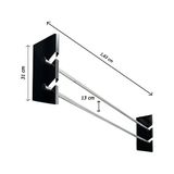 Fast Be Store Duvara Monte 2'li Cam Filmi Rafı 1.52CM Ppf & Folyo Takılabilir - Siyah - 31 Cm Yükseklik / 166 Cm Genişlik
