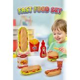 Fast Food Oyuncak Seti - Eğitici Zeka Geliştirici Oyuncak Hamburger Ve Sandviç Mutfak Seti
