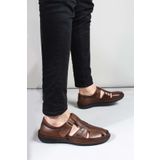 Fast Step 662MA119B Taba Hakiki Deri Erkek Klasik Sandalet