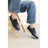 Fast Step Hakiki Deri Erkek Casual Ayakkabı 241MA1990 - Siyah