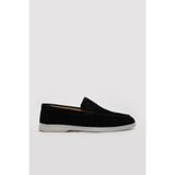 Fast Step Hakiki Deri Erkek Casual Ayakkabı 819MA020LP - Siyah Süet