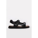 Fast Step Hakiki Deri Erkek Klasik Sandalet 306MAS-980 - Siyah