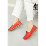 Fast Step Hakiki Deri Kadın Bayan Günlük Ayakkabı Bağcıksız Slip-On Rahat Comfort 864Za101