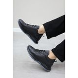 Fast Step Hakiki Deri Kadın Casual Ayakkabı 169ZA6313 - Siyah