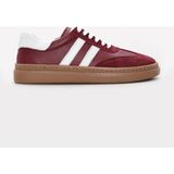 Fast Step Hakiki Deri Kadın Casual Ayakkabı 934ZA128 - Bordo - Beyaz