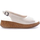 Fast Step Hakiki Deri Kadın Dolgu Topuk Sandalet 227ZA15319-1 - Bej