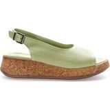 Fast Step Hakiki Deri Kadın Dolgu Topuk Sandalet 227ZA15319-1 - Yeşil