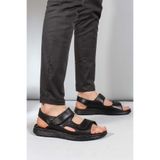 FAST STEP Hakiki Deri Siyah Erkek Klasik Sandalet 018MAG-208-71, 44