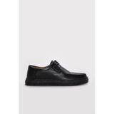 FAST STEP Hakiki Deri Siyah Floter Erkek Casual Ayakkabı 781MA254