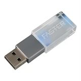Faster 128 Gb Mimi Serisi Usb 3.0 Yüksek Hızlı Mavi Işıklı Metal Flash Bellek