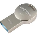 Faster 256 GB Dusl Serisi USB 3.0 Yüksek Hızlı Metal Flash Bellek - Gri