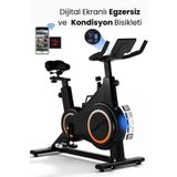 FASTGO Dijital Ekranlı Uygulama Destekli Manyetik Spin Bisiklet 6kg Volan Egzersiz Kondisyon Bisikleti