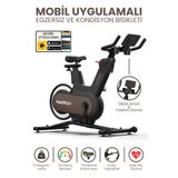 FASTGO Uygulama Destekli Elektro Manyetik Spin Bisiklet Ekranlı 9kg Volan Egzersiz Kondisyon Bisikleti