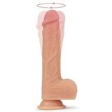 Fastieshop Çift Katmanlı Isıtmalı Şarjlı Döner Başlı Titreşimli Realistik Dildo - 21.5 cm