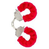 Fastieshop Kırmızı Peluşlu Metal Kelepçe