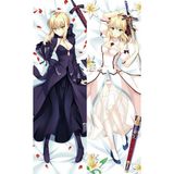 Fate Grand Order - Saber Desenli Çift Yön Baskılı Sarılma Yastığı Kılıfı - 50 x 140