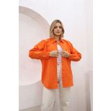 FATELLA Kadın Turuncu Gömlek Oversize