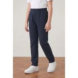 Fatella Unisex Çocuk 2 Iplik Mevsimlik Ribana Bel Lastikli Paça Kompakt Lacivert Penye Pantolon Eşofman Altı Okul ve Günlük Kullanım - 7 Yaş