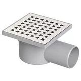 Fatex 10 X 10 Cm Ø 50 Plastik Çerçeve Yandan Çıkış Yer Süzgeci ( 430 Paslanmaz Süzgeçli)