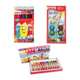 Fatih 12 Li Kuru Boya - 12 Li Sulu Boya - 12 Li Pastel Boya Toplam 36 Parça