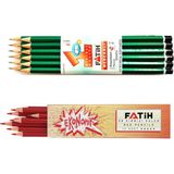 Fatih 12 Li Mercanlı Kurşun Kalem - 12 Li Kırmızı Kopya Kalemi Set - Çok Renkli