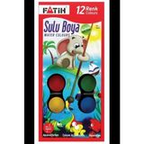 Fatih 12 Renk Bıg Sıze Suluboya Renkli Boyalar 12 Parça Çocuklar İçin Eğlenceli