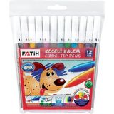 Fatih 12 Renk Keçeli Kalem Seti Yerli Üretim Güvenli Kapaklı Yüksek Kaliteli Kalemler